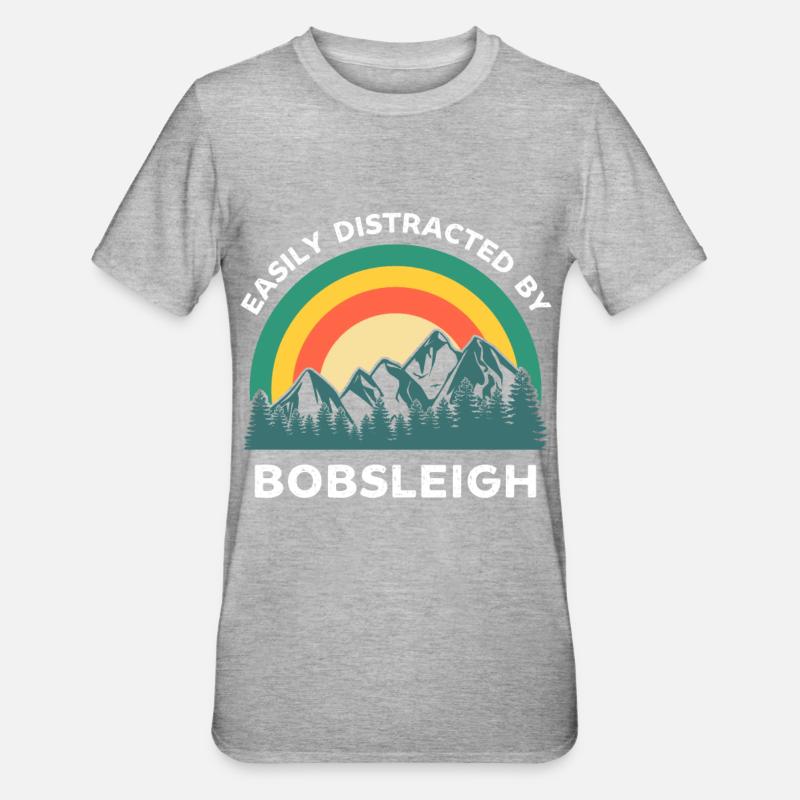 Facilement distrait par le bobsleigh - T-shirt polycoton Unisexe - gris chiné