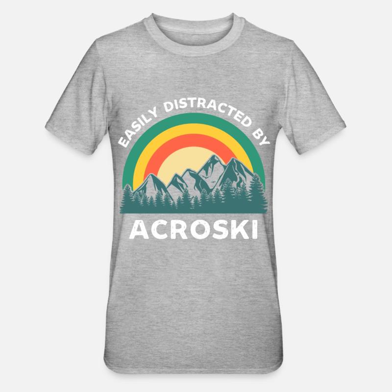 Facilement distrait par Acroski - T-shirt polycoton Unisexe - gris chiné