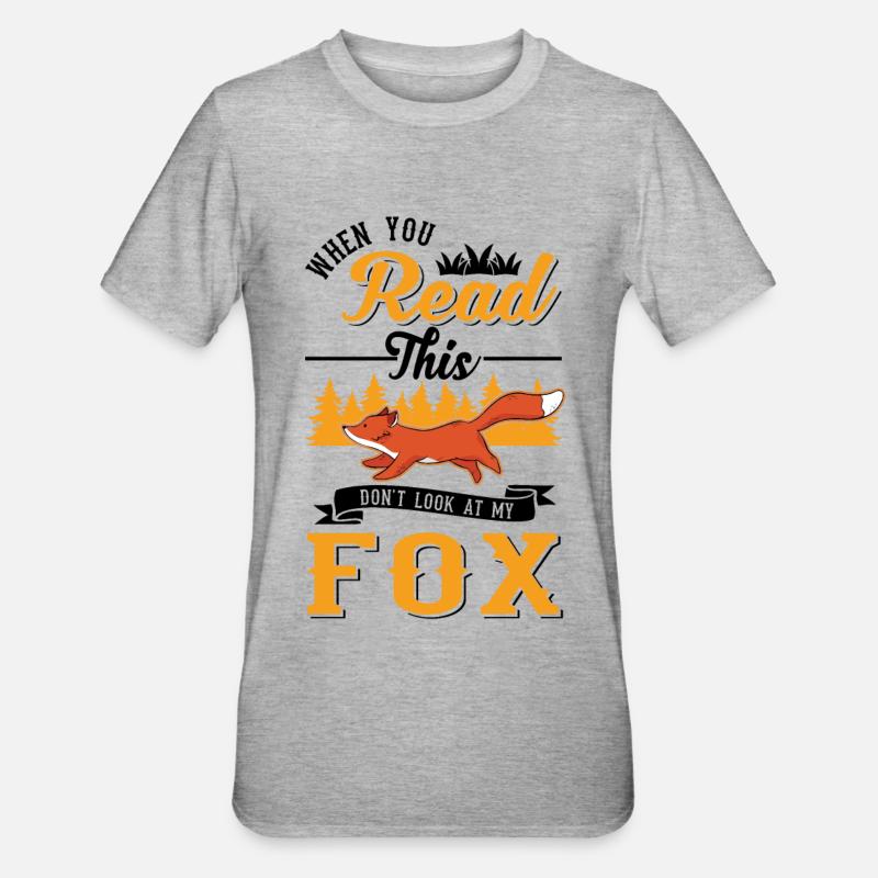 Fuchs Geschenk Rotfuchs - Unisex Polycotton T-Shirt - Grau meliert