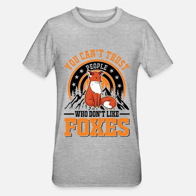 Fox Gift Red Fox - Unisex Polycotton T-Shirt - heather grey