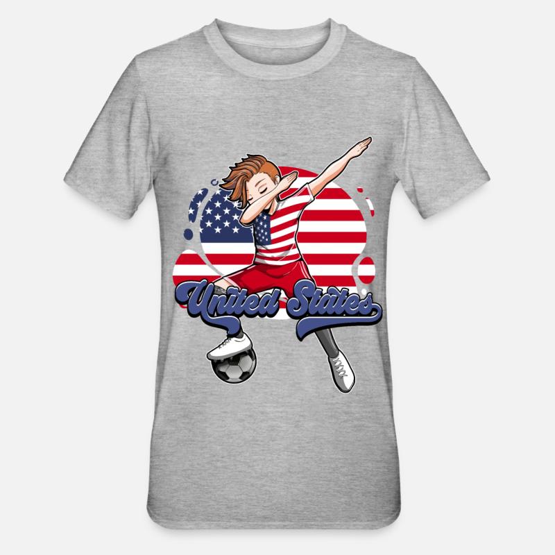 Usa Soccer - T-shirt polycoton Unisexe - gris chiné