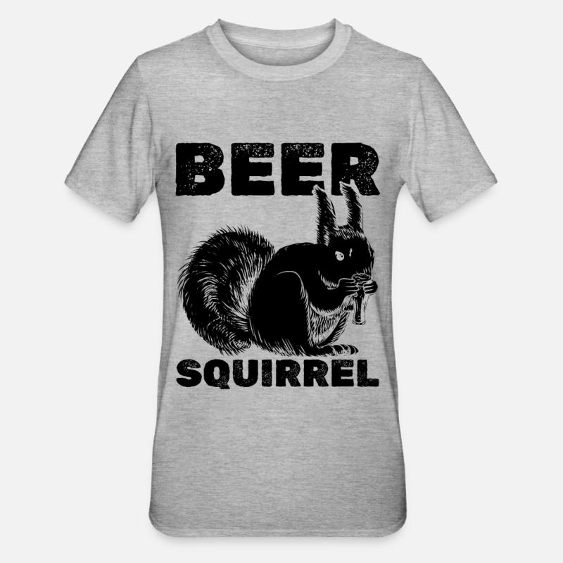 Eichhörnchen Bier-Eichhörnchen - Unisex Polycotton T-Shirt - Grau meliert