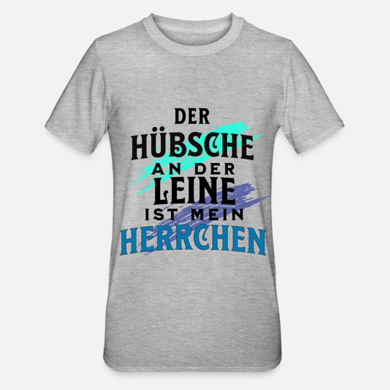 Herrchen Gassi Spruch - Unisex Polycotton T-Shirt - Grau meliert