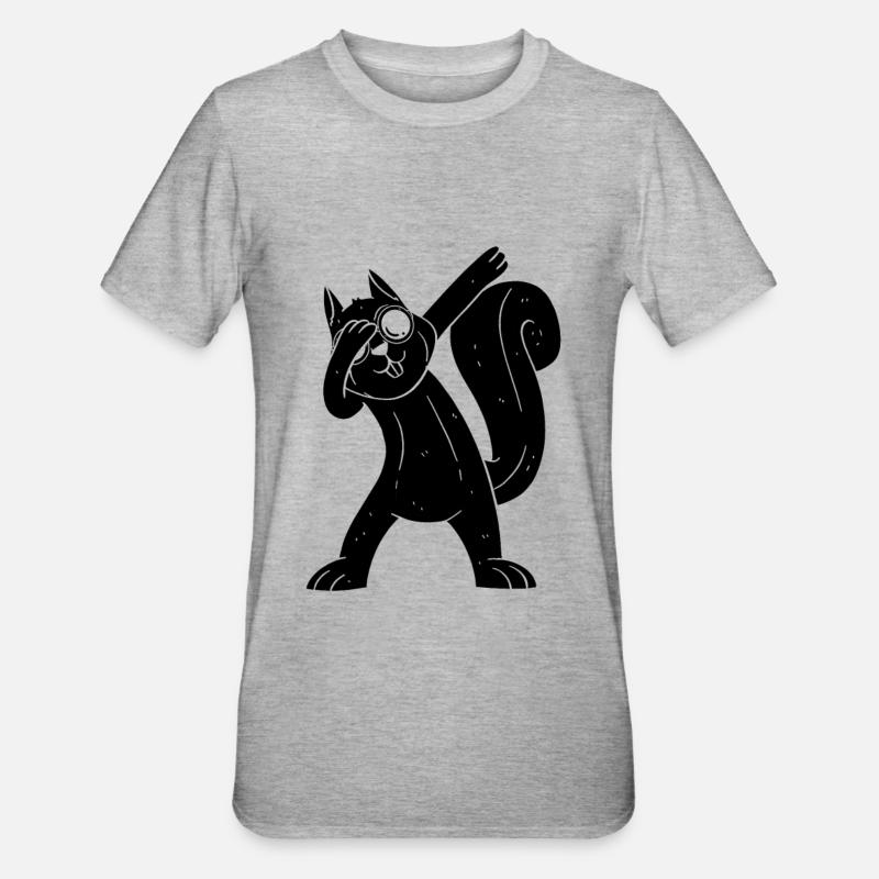 Eichhörnchen, cooles Eichhörnchen mit - Unisex Polycotton T-Shirt - Grau meliert