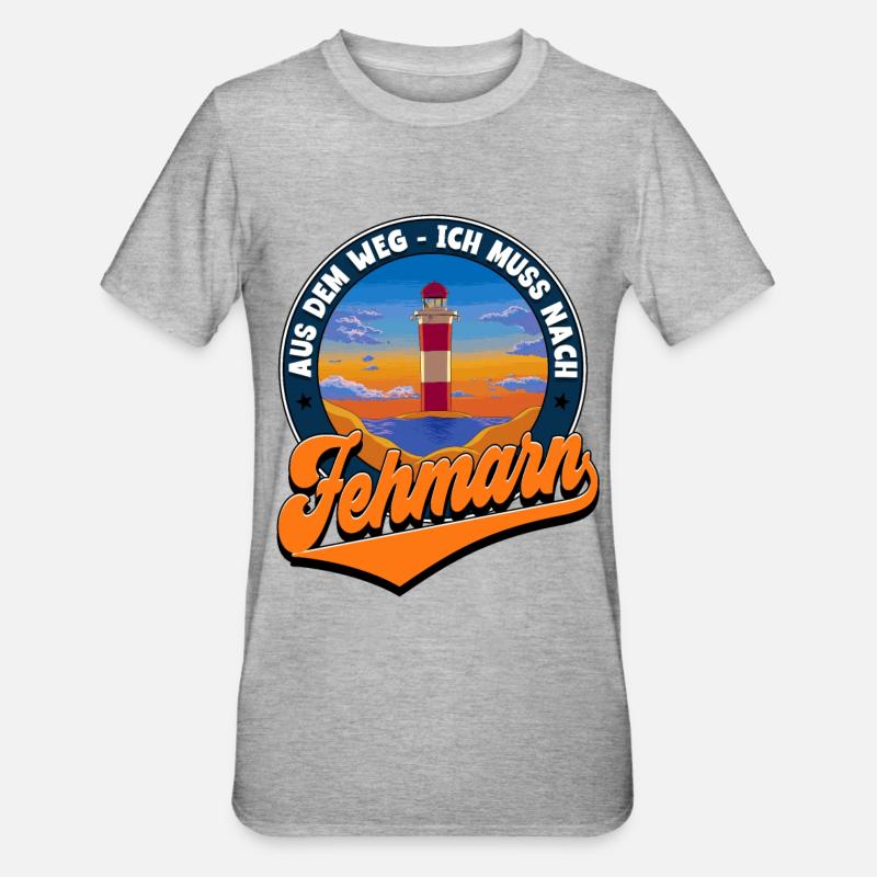 Fehmarn - Unisex Polycotton T-Shirt - Grau meliert