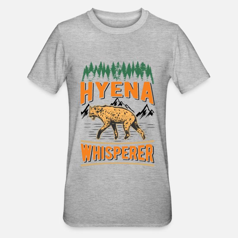 Hyänen Flüsterer Erdwolf Hyena - Unisex Polycotton T-Shirt - Grau meliert