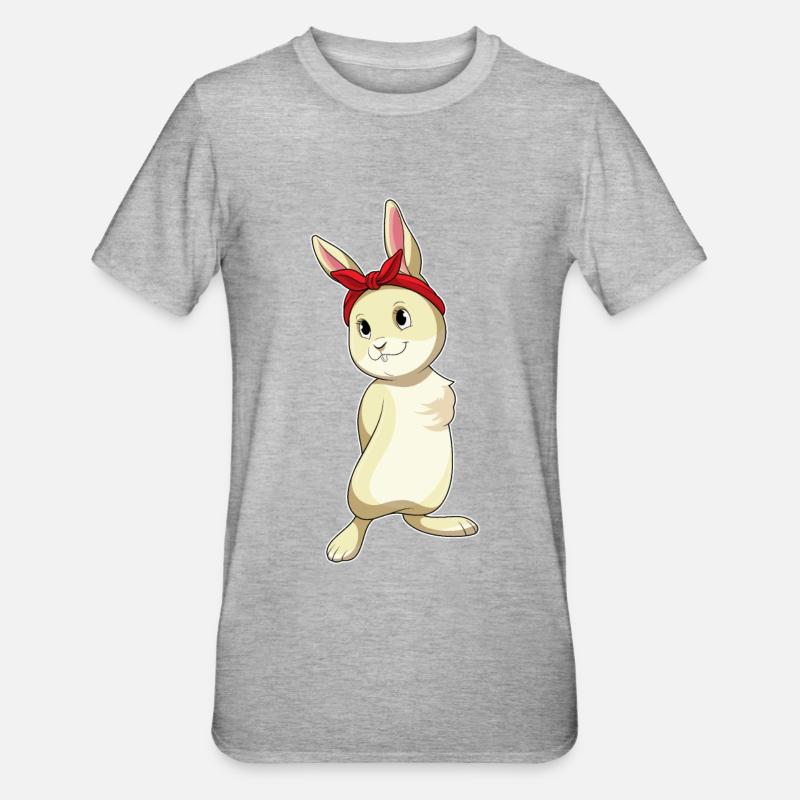 Rabbit with loop - Unisex Polycotton T-Shirt - heather grey