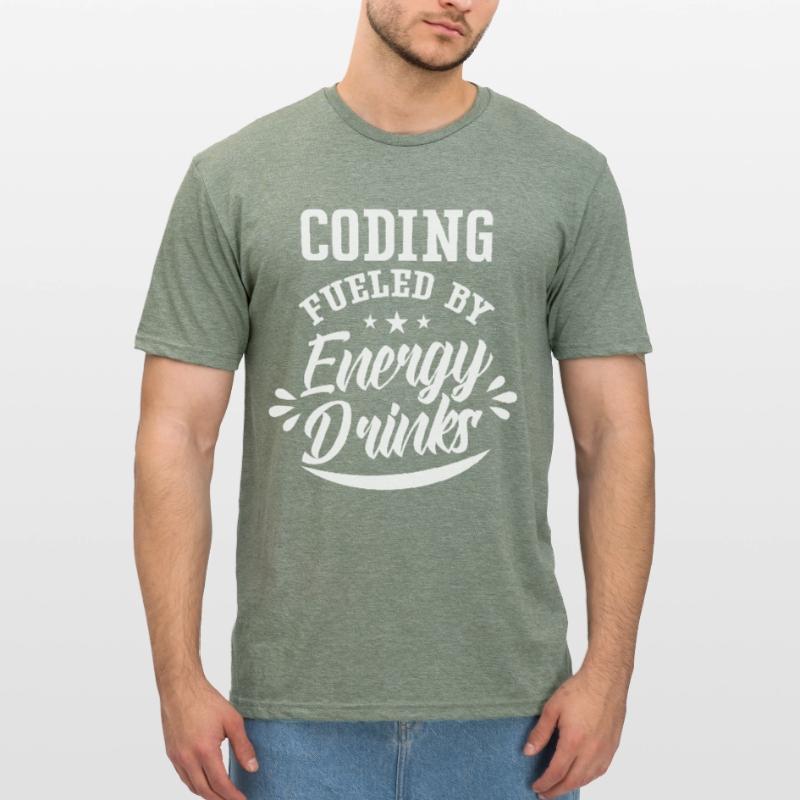 Programmation avec Energydrinks Code Coding Coder T-shirt polycoton Unisexe