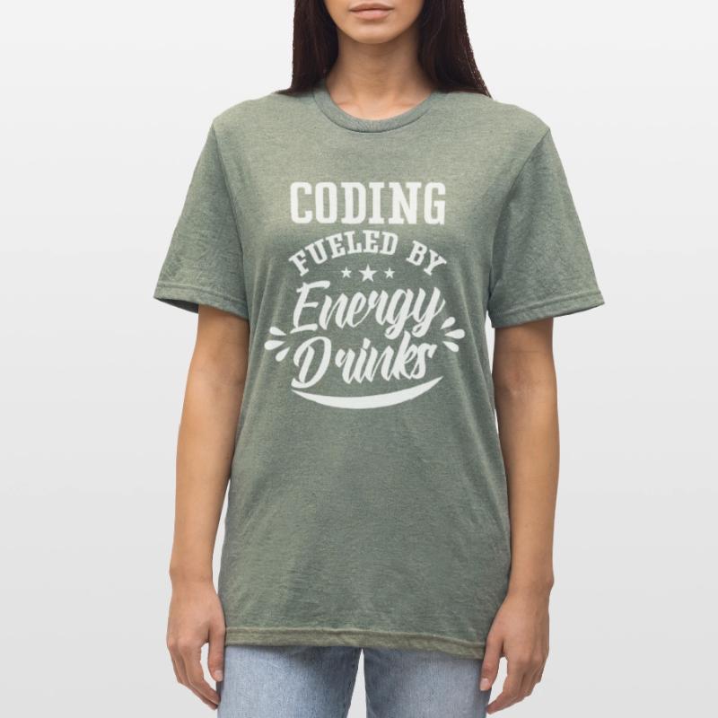 Programmation avec Energydrinks Code Coding Coder T-shirt polycoton Unisexe