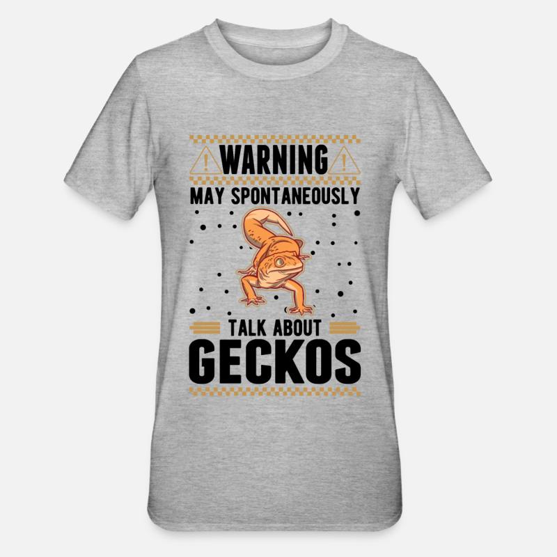 Gecko Geschenk Leopardgecko - Unisex Polycotton T-Shirt - Grau meliert