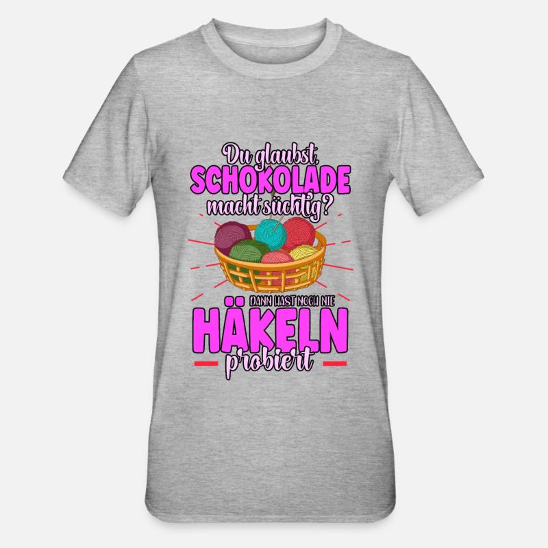 Häkeln - Unisex Polycotton T-Shirt - Grau meliert
