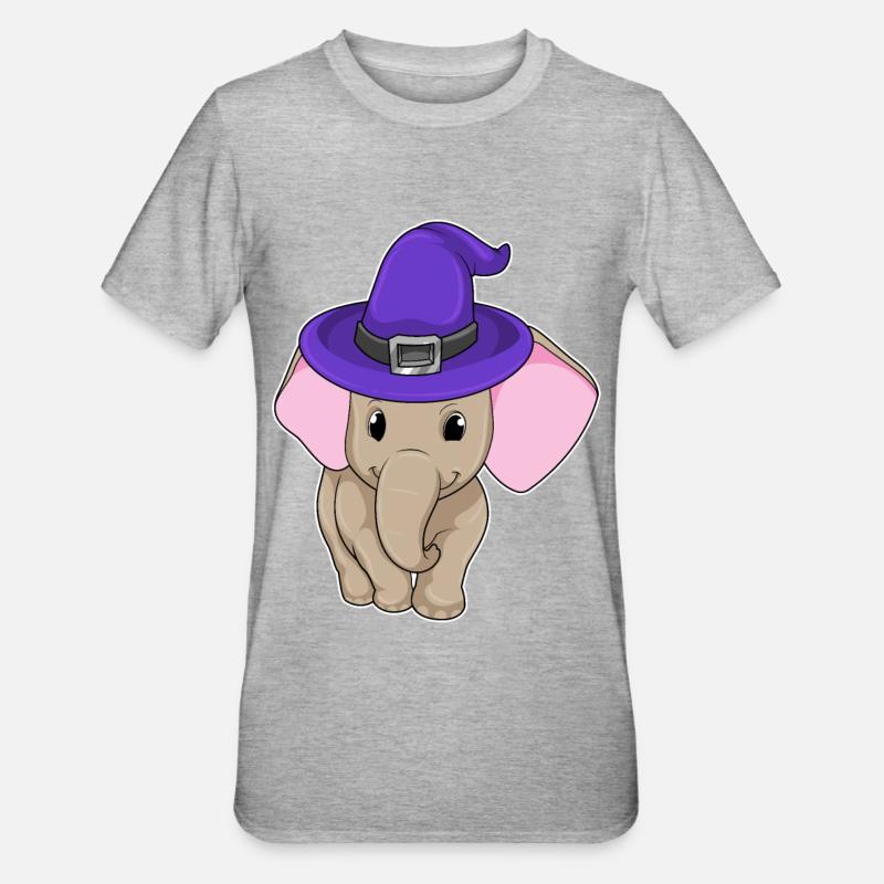 L’éléphant comme sorcier - T-shirt polycoton Unisexe - gris chiné