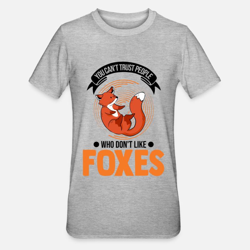 Fuchs Geschenk Rotfuchs - Unisex Polycotton T-Shirt - Grau meliert