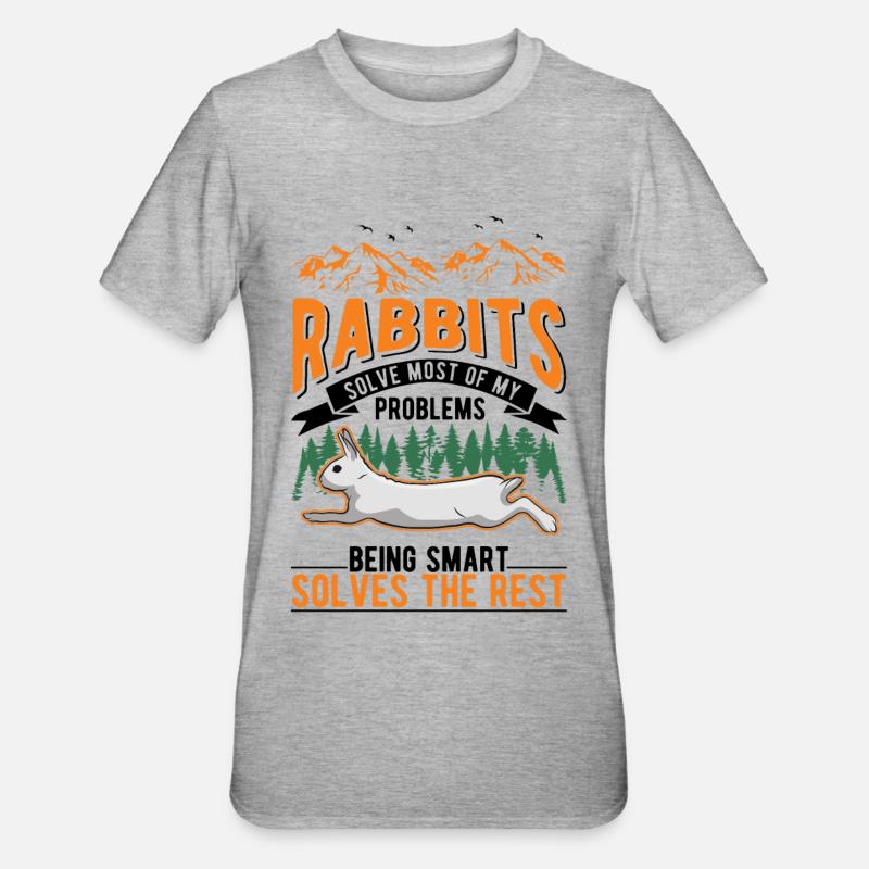 Rabbit Rabbit Rabbit Rabbit - Unisex Polycotton T-Shirt - heather grey
