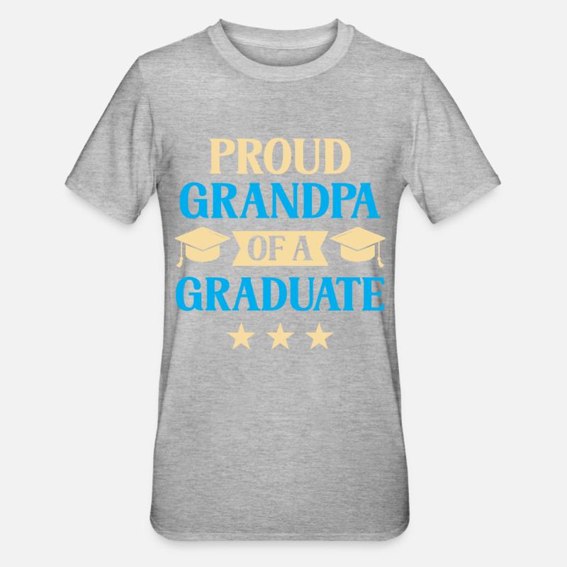 Stolzer Großvater Eines Absolventen Absolvent - Unisex Polycotton T-Shirt - Grau meliert