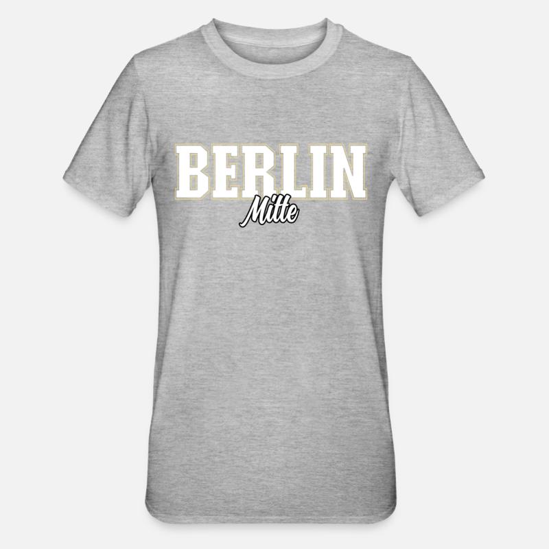Berlin Mitte - Unisex Polycotton T-Shirt - Grau meliert
