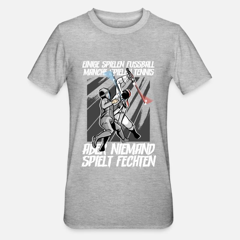 Fechten - Unisex Polycotton T-Shirt - Grau meliert