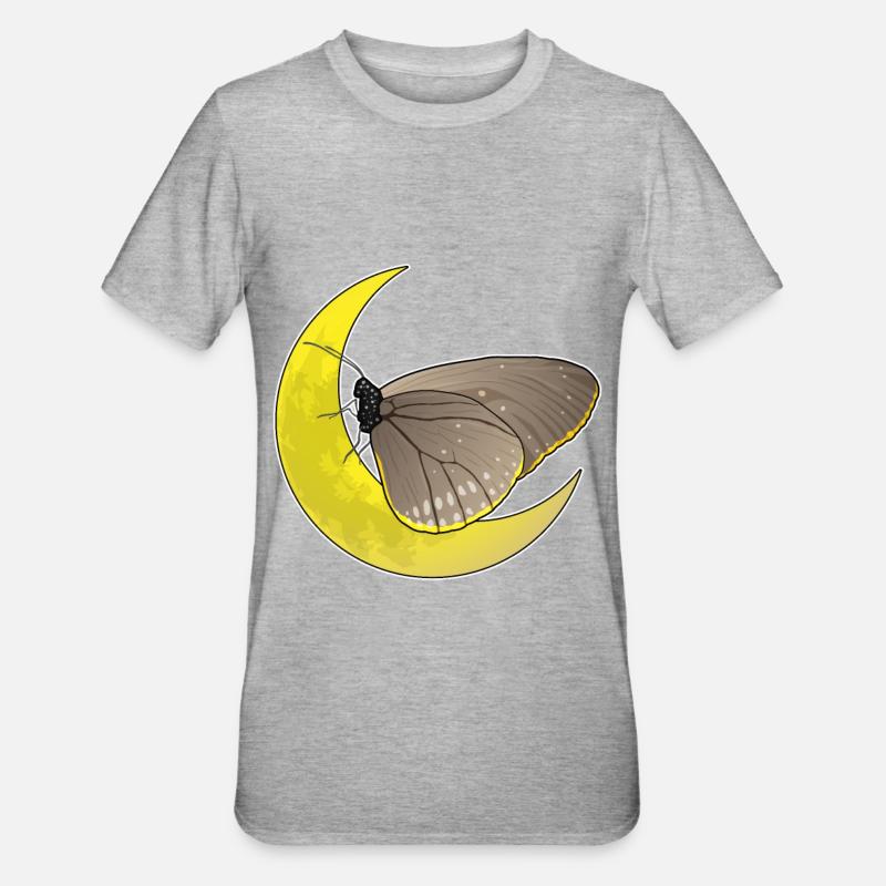 Lune papillon - T-shirt polycoton Unisexe - gris chiné