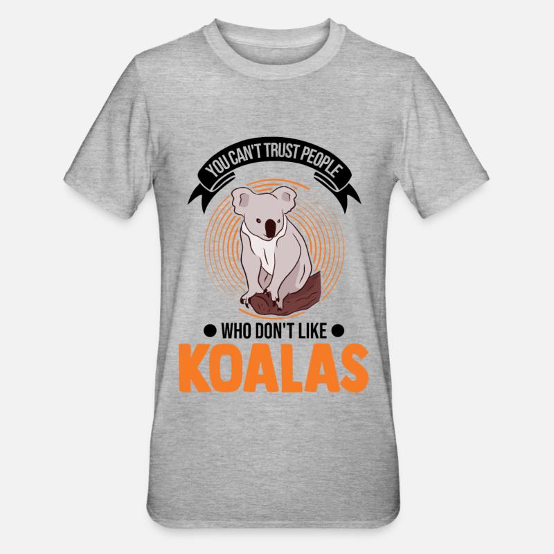 Koala Geschenk Koalabär - Unisex Polycotton T-Shirt - Grau meliert