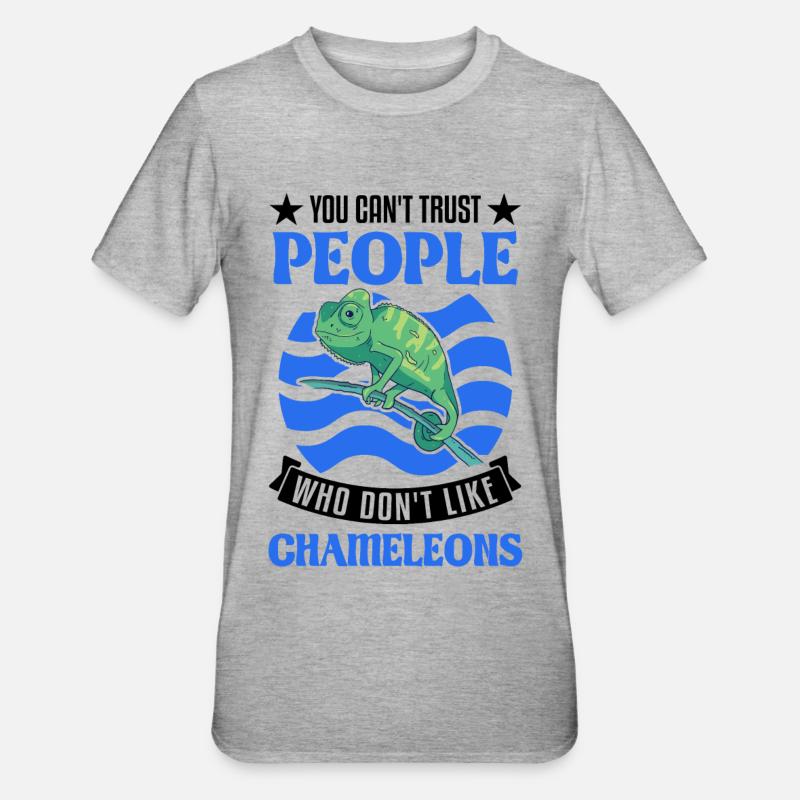 Chamäleon Geschenk Chameleon - Unisex Polycotton T-Shirt - Grau meliert