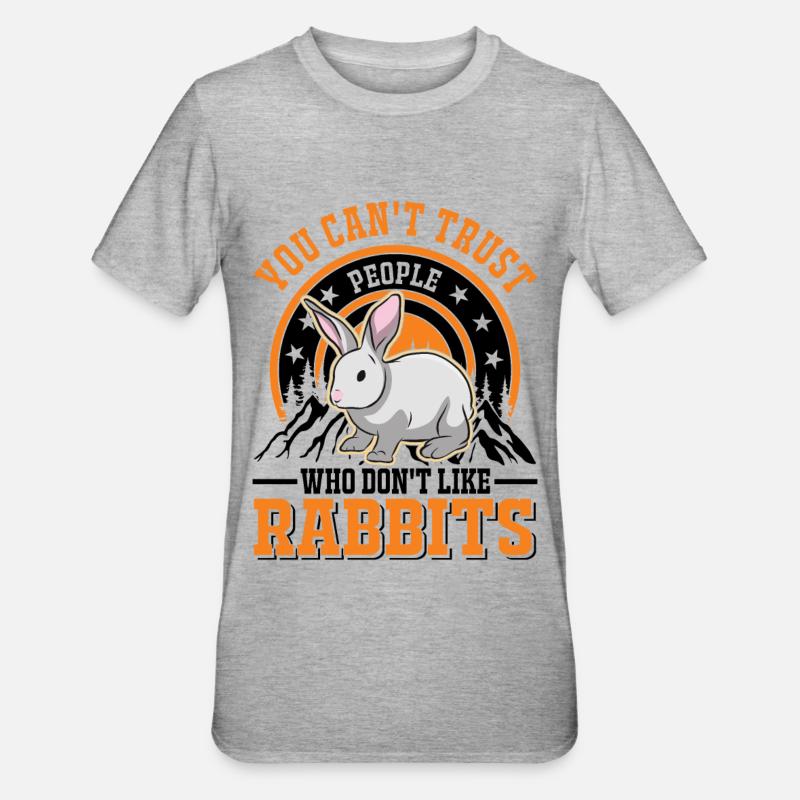 Rabbit Rabbit Rabbit Rabbit - Unisex Polycotton T-Shirt - heather grey