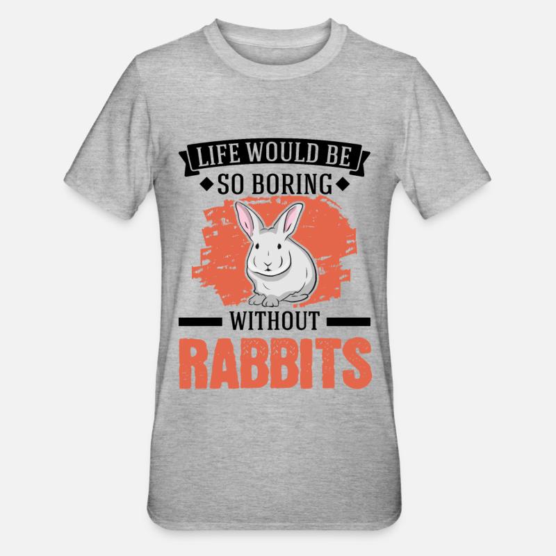 Rabbit Gift Rabbit Rabbit - Unisex Polycotton T-Shirt - heather grey