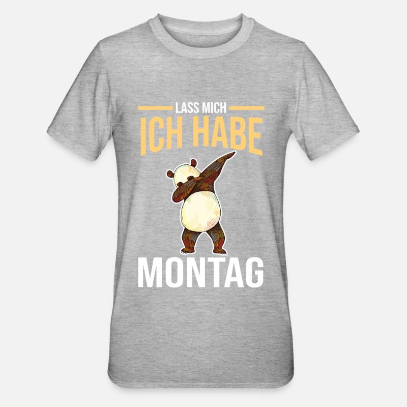 Mama Mutter Panda - Unisex Polycotton T-Shirt - Grau meliert