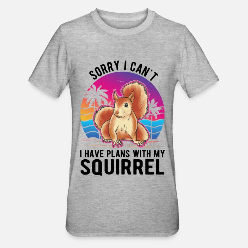 Eichhörnchen Geschenk Squirrel Grauhörnchen - Unisex Polycotton T-Shirt - Grau meliert