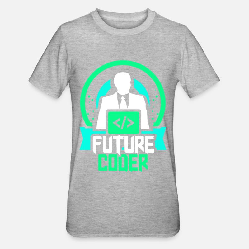 Future Coder Coding Programmer Code - Unisex Polycotton T-Shirt - heather grey