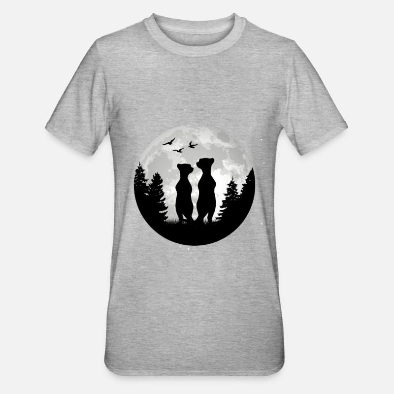 Suricate Lune Suricate - T-shirt polycoton Unisexe - gris chiné