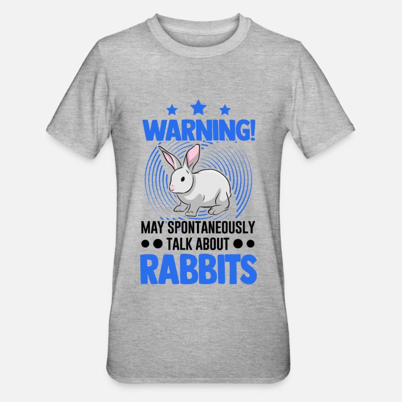 Rabbit Rabbit Rabbit - Unisex Polycotton T-Shirt - heather grey