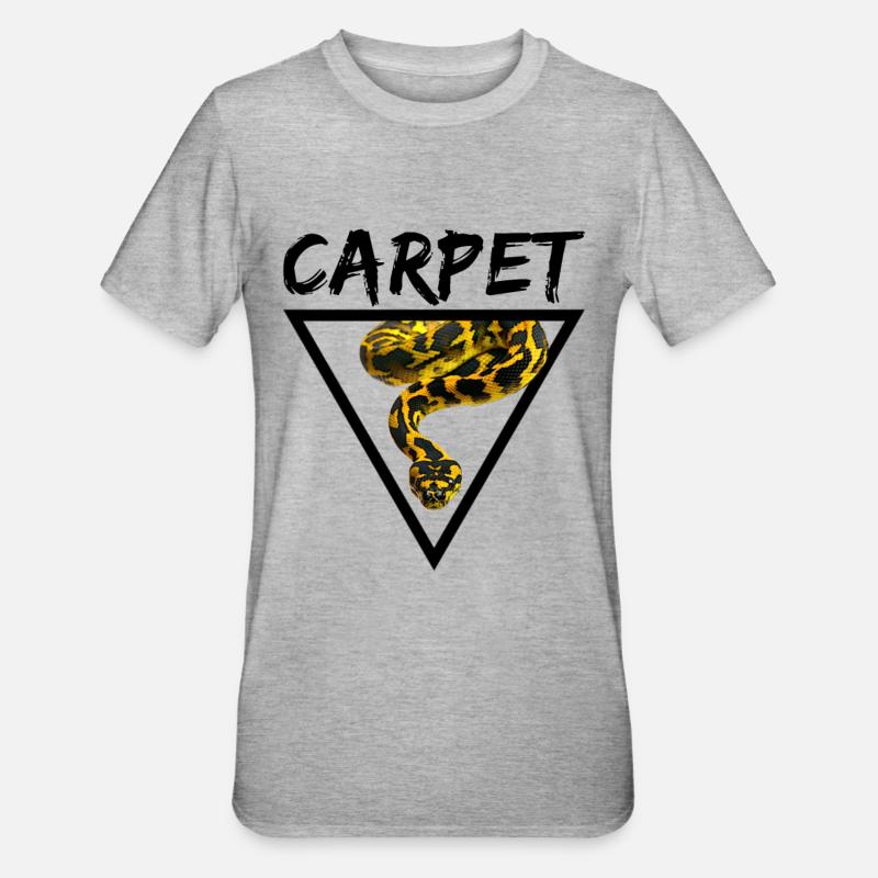 Teppichpython Geometrische Schlange Besitzer - Unisex Polycotton T-Shirt - Grau meliert