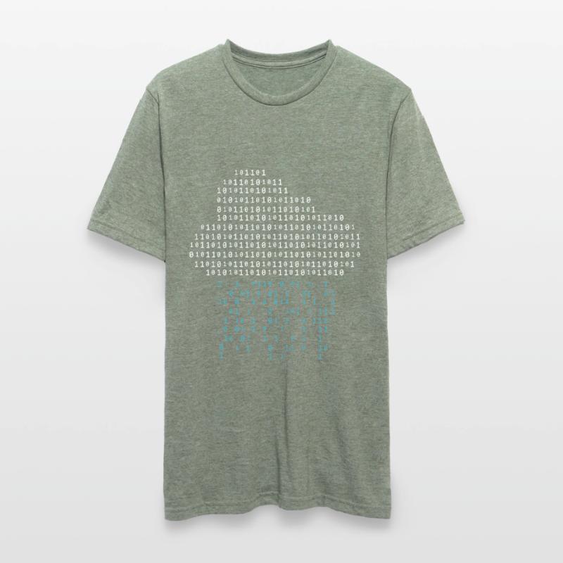 Programmer - binary code cloud rain Unisex Polycotton T-Shirt