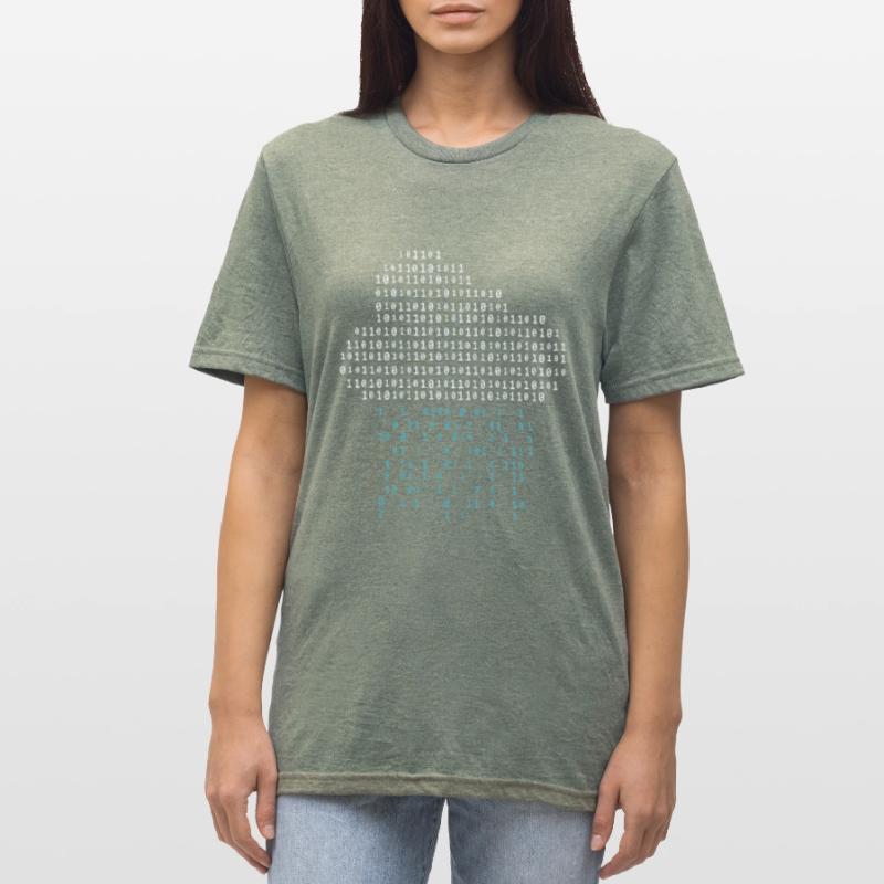 Programmer - binary code cloud rain Unisex Polycotton T-Shirt