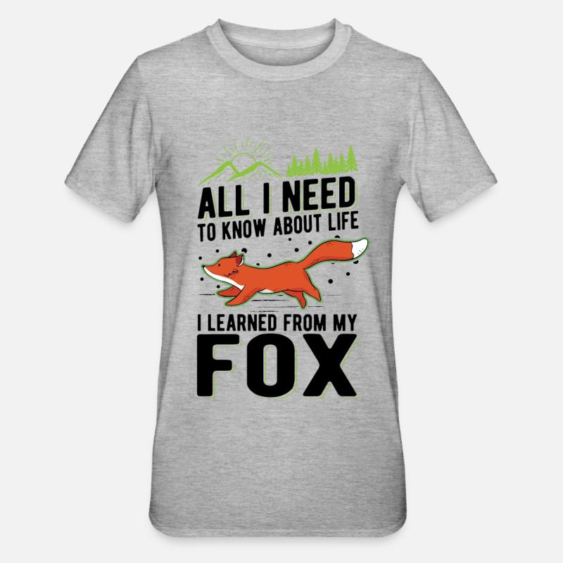 Fuchs Geschenk Rotfuchs - Unisex Polycotton T-Shirt - Grau meliert