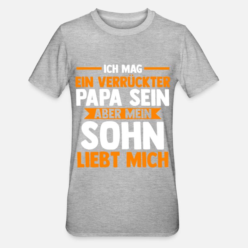 Vater Papi Papa - Unisex Polycotton T-Shirt - Grau meliert