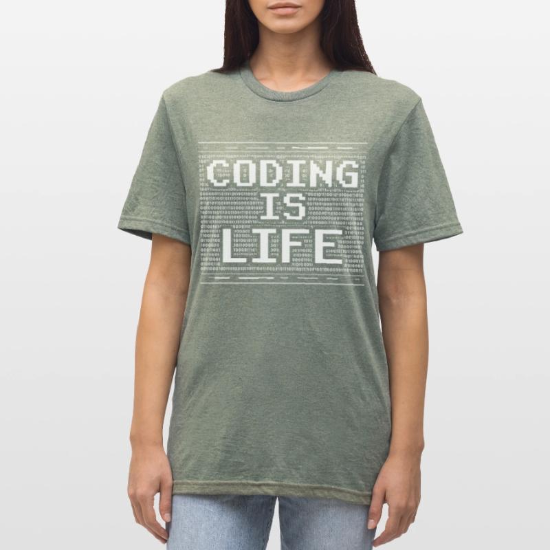 Coding Ist Leben Coder Code Programmierer Unisex Polycotton T-Shirt