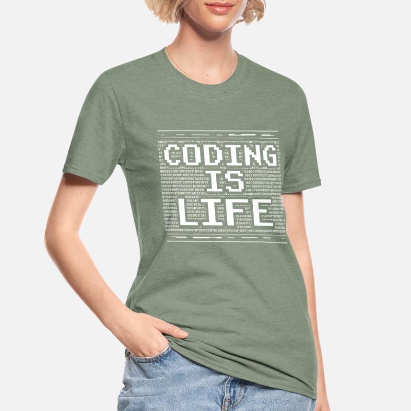 Coding Ist Leben Coder Code Programmierer Unisex Polycotton T-Shirt