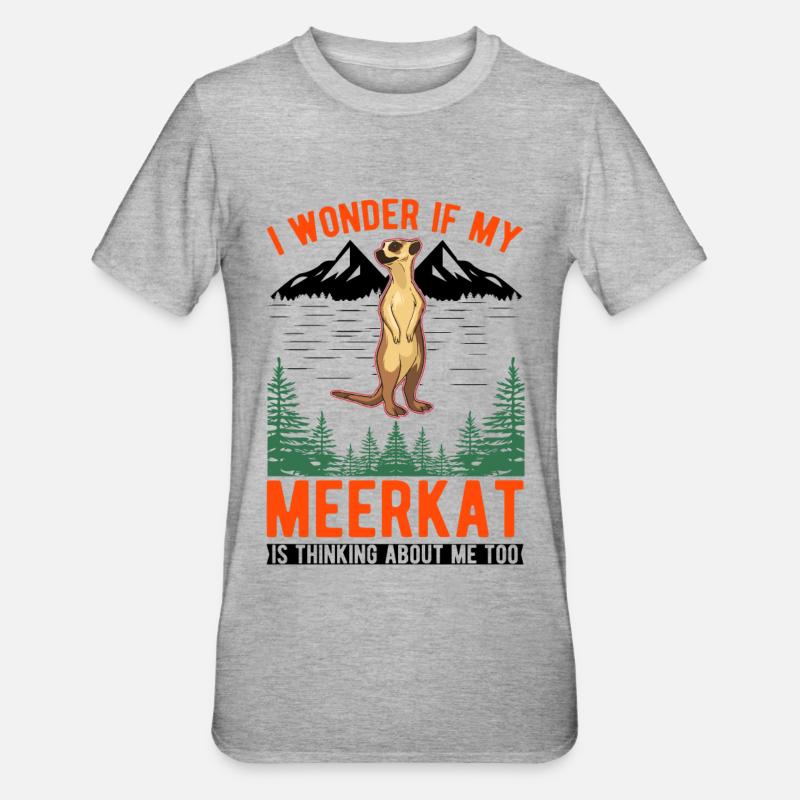 Erdmännchen surikat suricate - T-shirt polycoton Unisexe - gris chiné