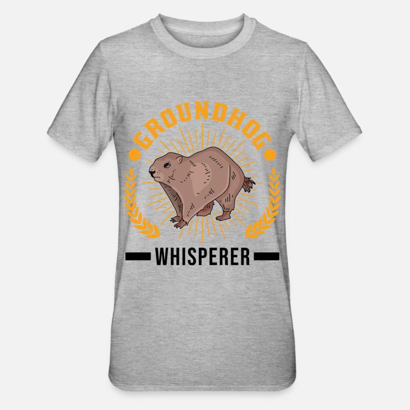 Murmeltier Flüsterer Groundhog Waldmurmeltier - Unisex Polycotton T-Shirt - Grau meliert