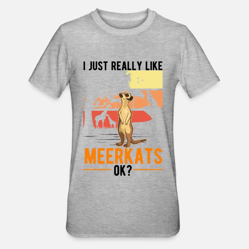 Suricate Cadeau Suricate - T-shirt polycoton Unisexe - gris chiné