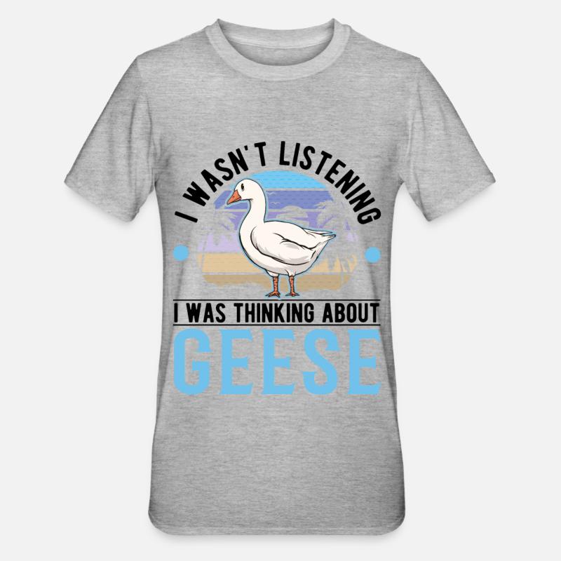 Gänse Gänsezüchter Gans - Unisex Polycotton T-Shirt - Grau meliert