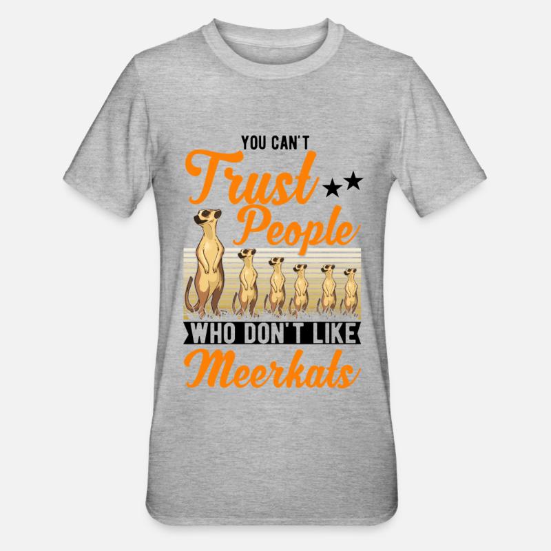 Suricate Cadeau Suricate - T-shirt polycoton Unisexe - gris chiné