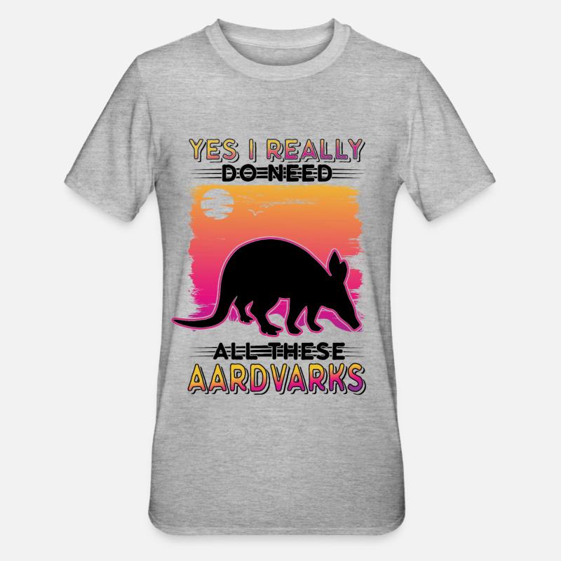 Aardvark Cadeau Aardvark - T-shirt polycoton Unisexe - gris chiné
