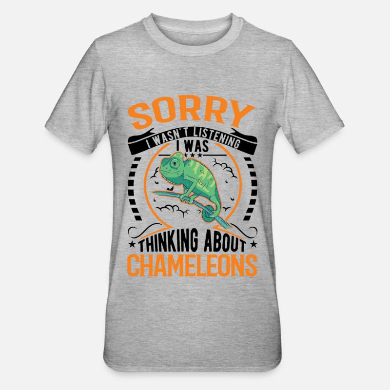 Chamäleon Geschenkidee Chameleon - Unisex Polycotton T-Shirt - Grau meliert