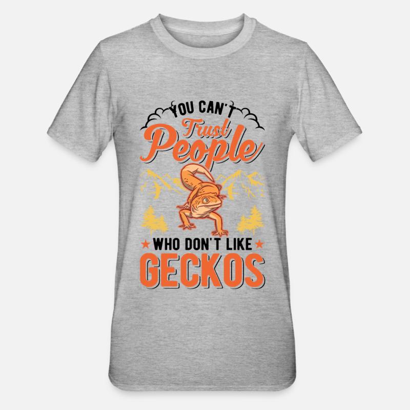 Gecko Cadeau Léopard Gecko - T-shirt polycoton Unisexe - gris chiné