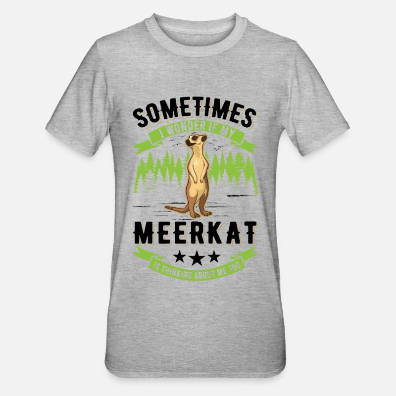 Erdmännchen Surikat Meerkat - Unisex Polycotton T-Shirt - Grau meliert