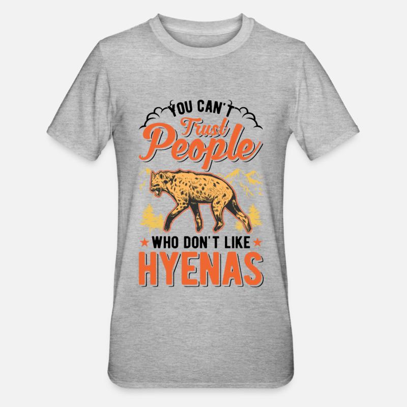 Hyäne Geschenk Erdwolf Hyena - Unisex Polycotton T-Shirt - Grau meliert