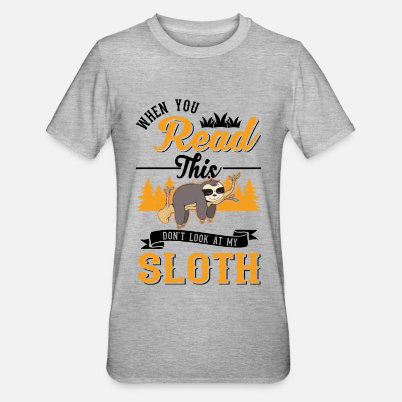 Sloth Gift Sloth - Unisex Polycotton T-Shirt - heather grey