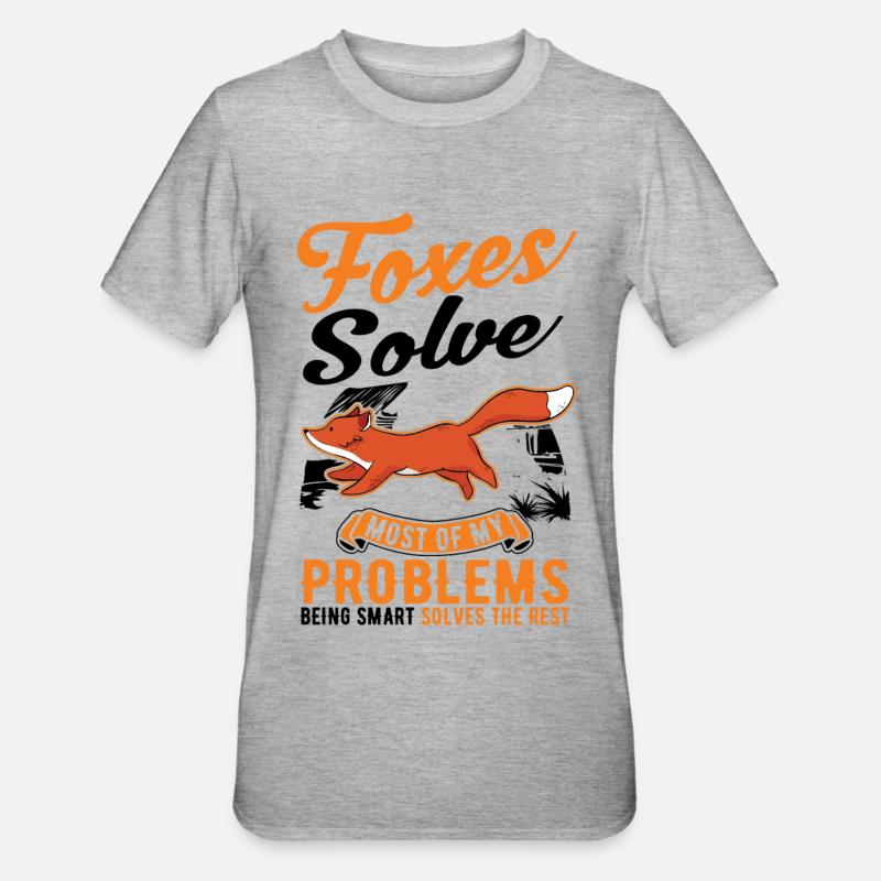 Fuchs Geschenk Rotfuchs - Unisex Polycotton T-Shirt - Grau meliert